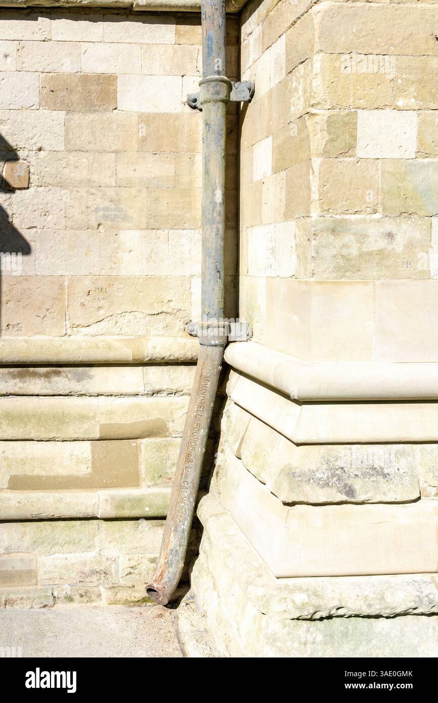 New replacement stone block replaced at Salisbury Cathedral Stock Photo