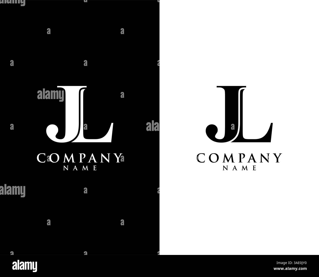 JL, LJ initial company name logo template vector Stock Vector