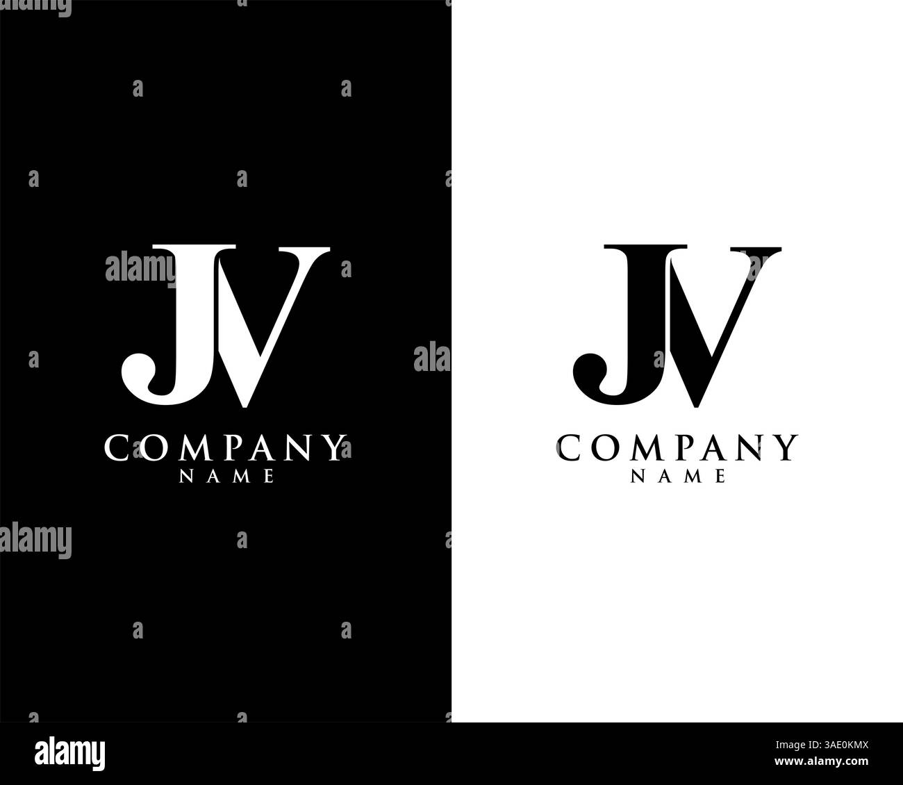 JV, VJ initial company name logo template vector Stock Vector