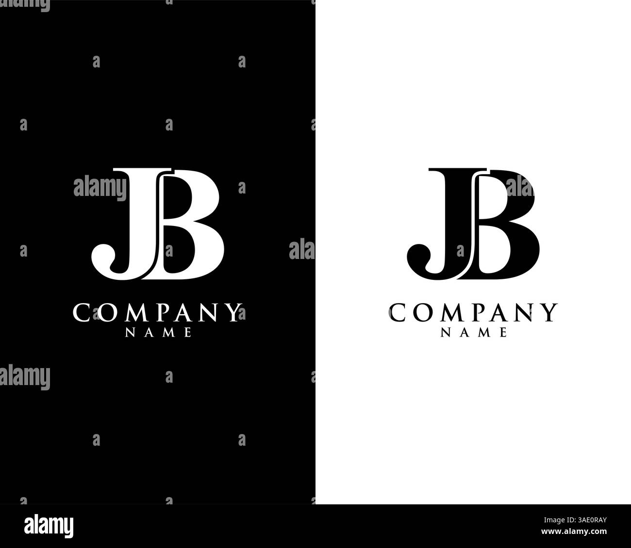 JB, BJ initial company name logo template vector Stock Vector