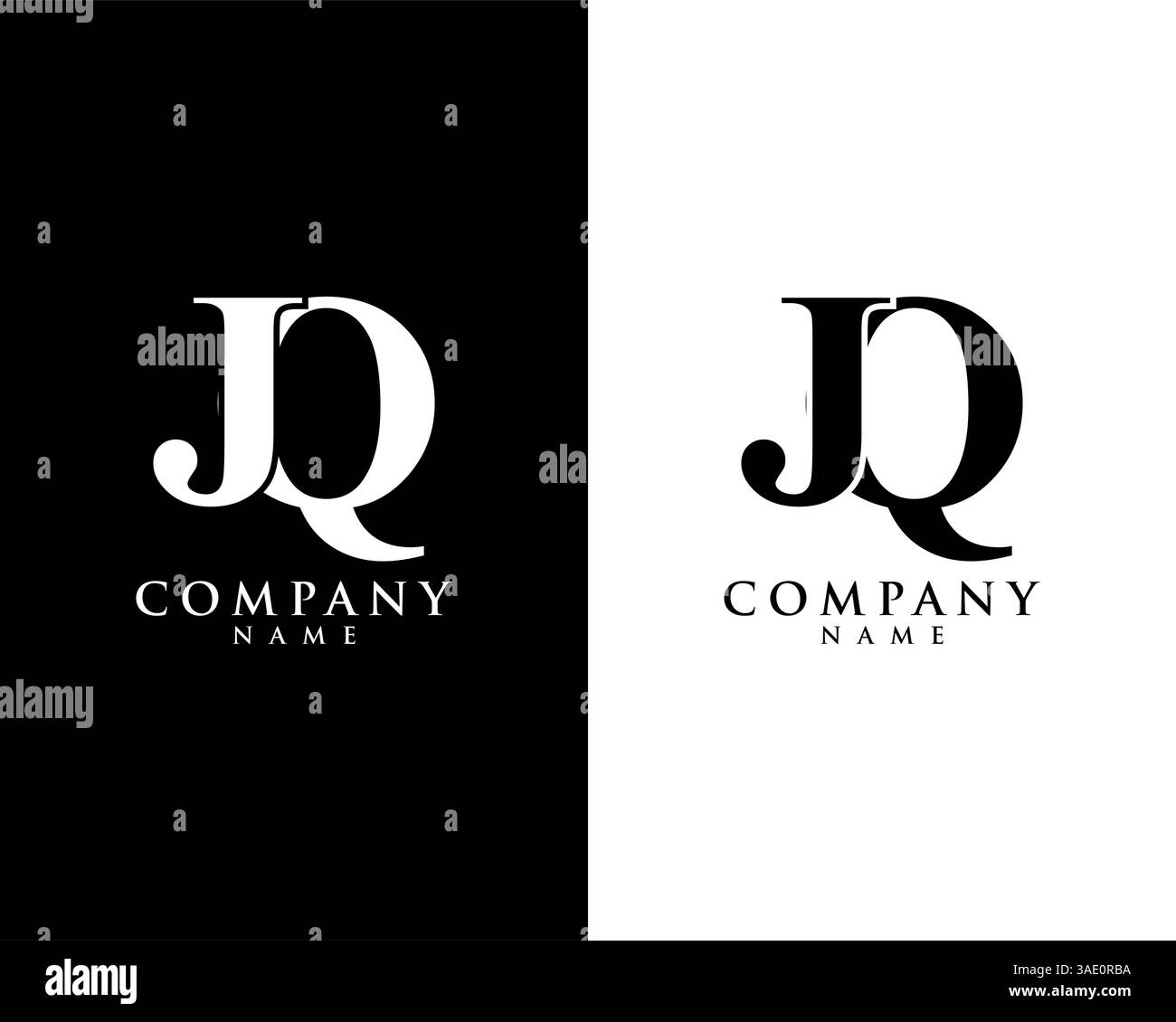 JQ, QJ initial company name logo template vector Stock Vector