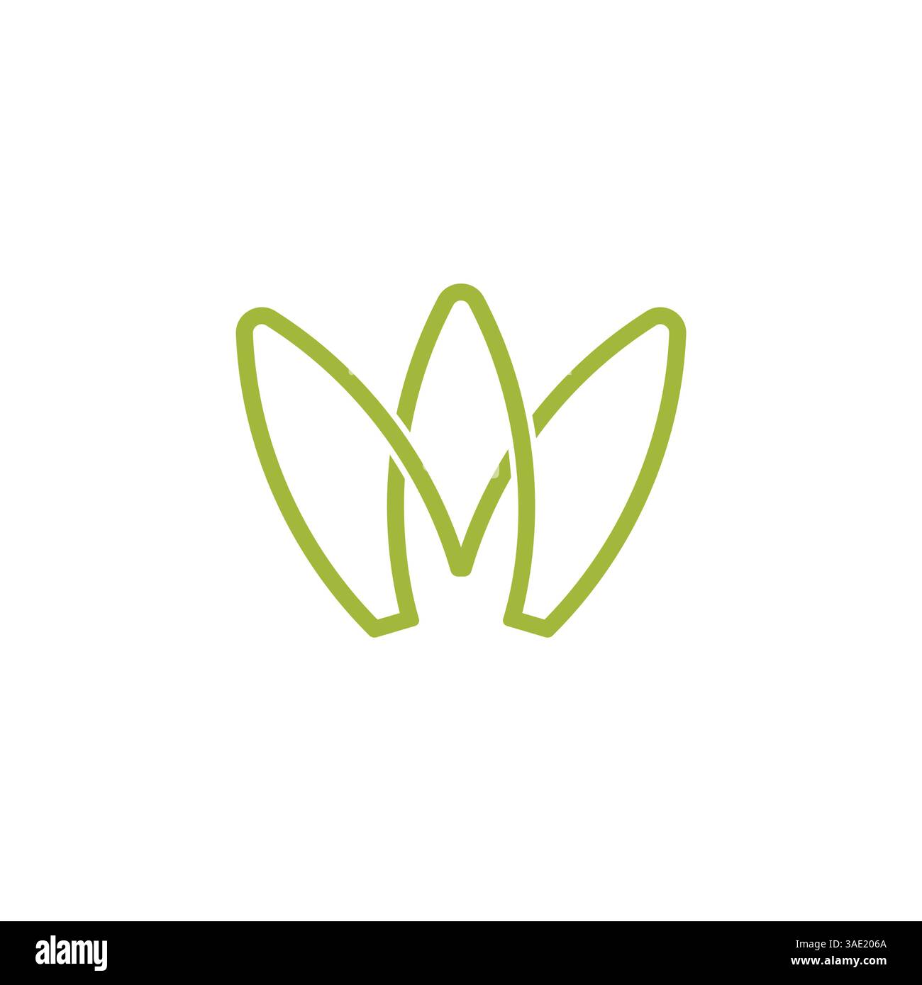 letter m three leaves lines simple geometric logo vector Stock Vector