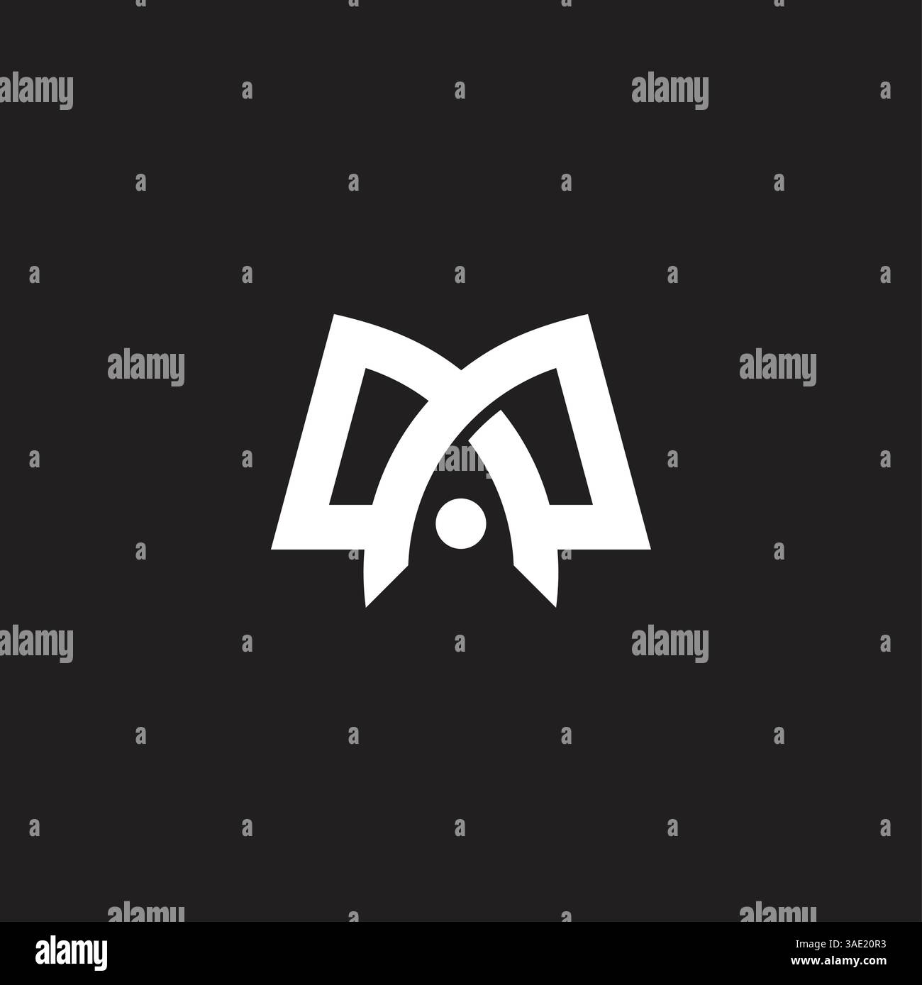 letter m book pen simple linked geometric abstract logo vector Stock Vector