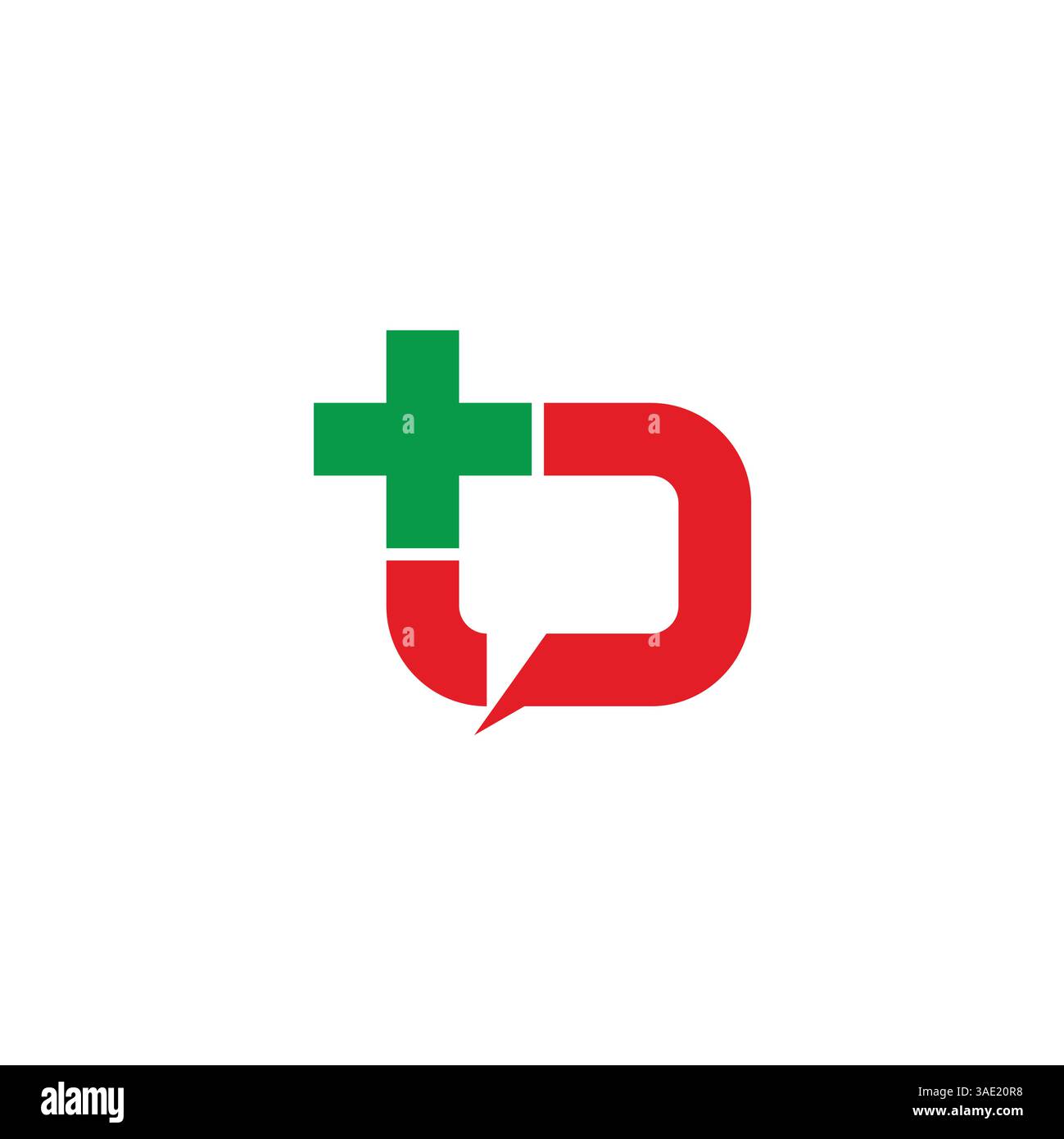 plus medical talk forum square geometric logo vector Stock Vector