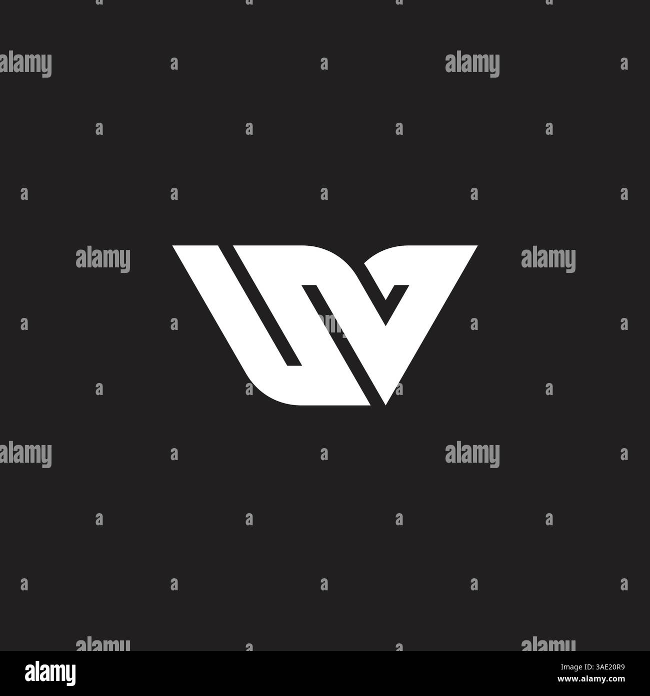 letters uv stripes connect linked simple logo vector Stock Vector