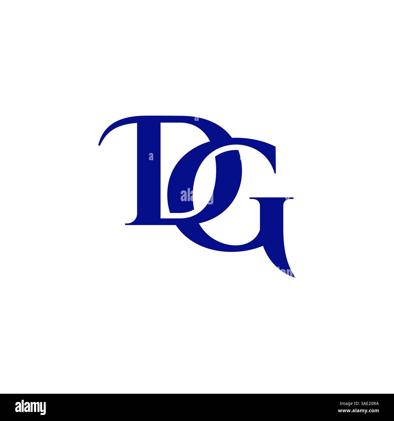 letter dg simple curves linked elegant logo vector Stock Vector