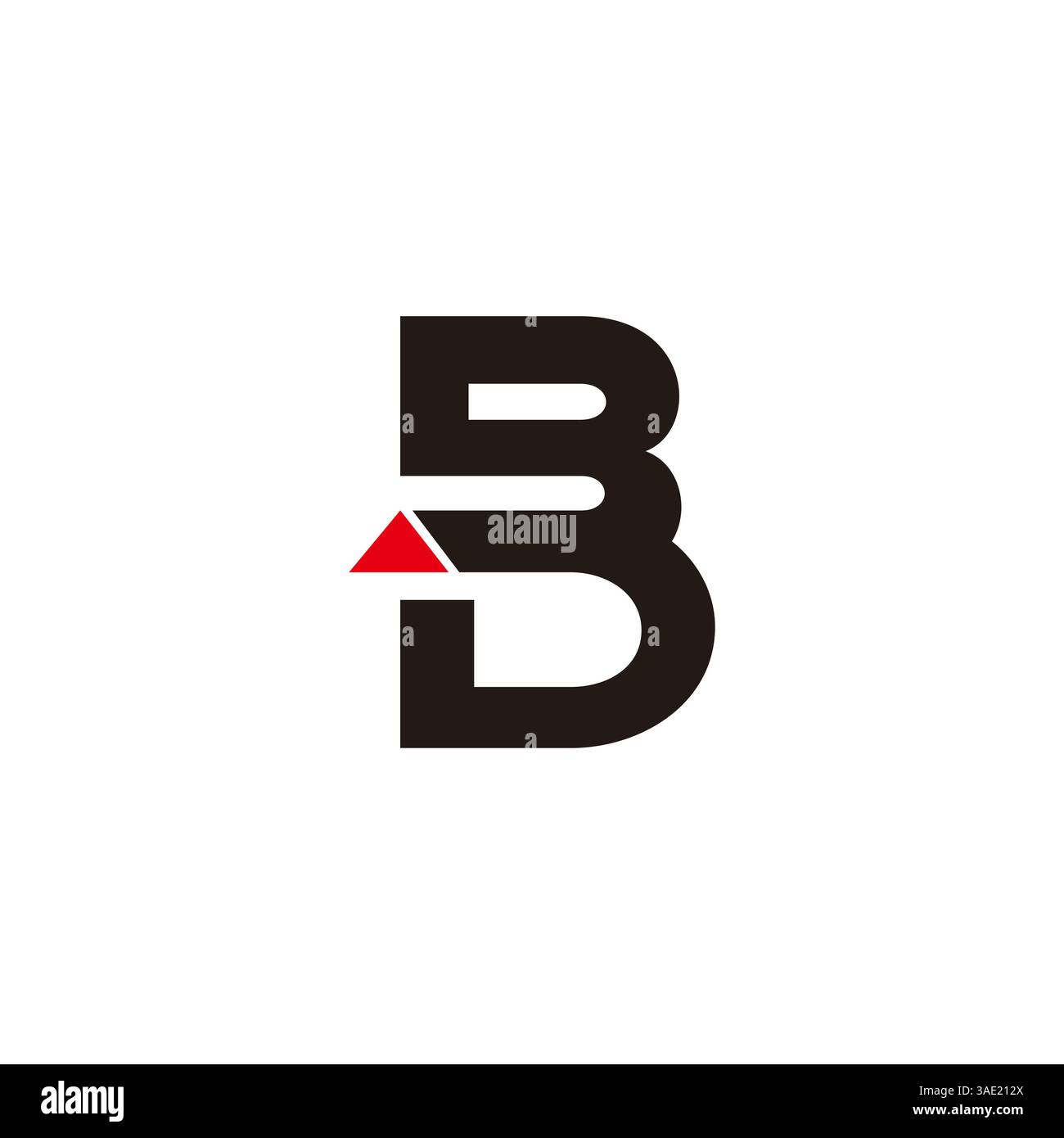 letter bd linked triangle colorful logo vector Stock Vector