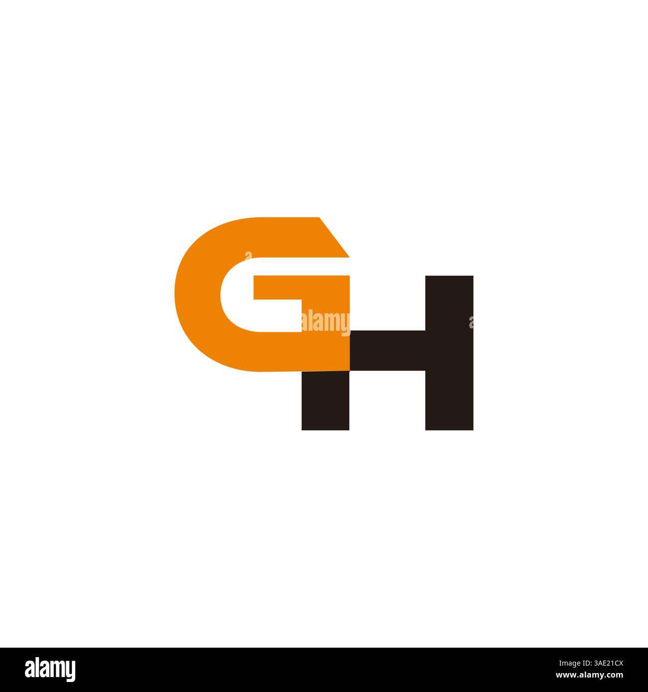 letter gh simple colorful geometric logo vector Stock Vector