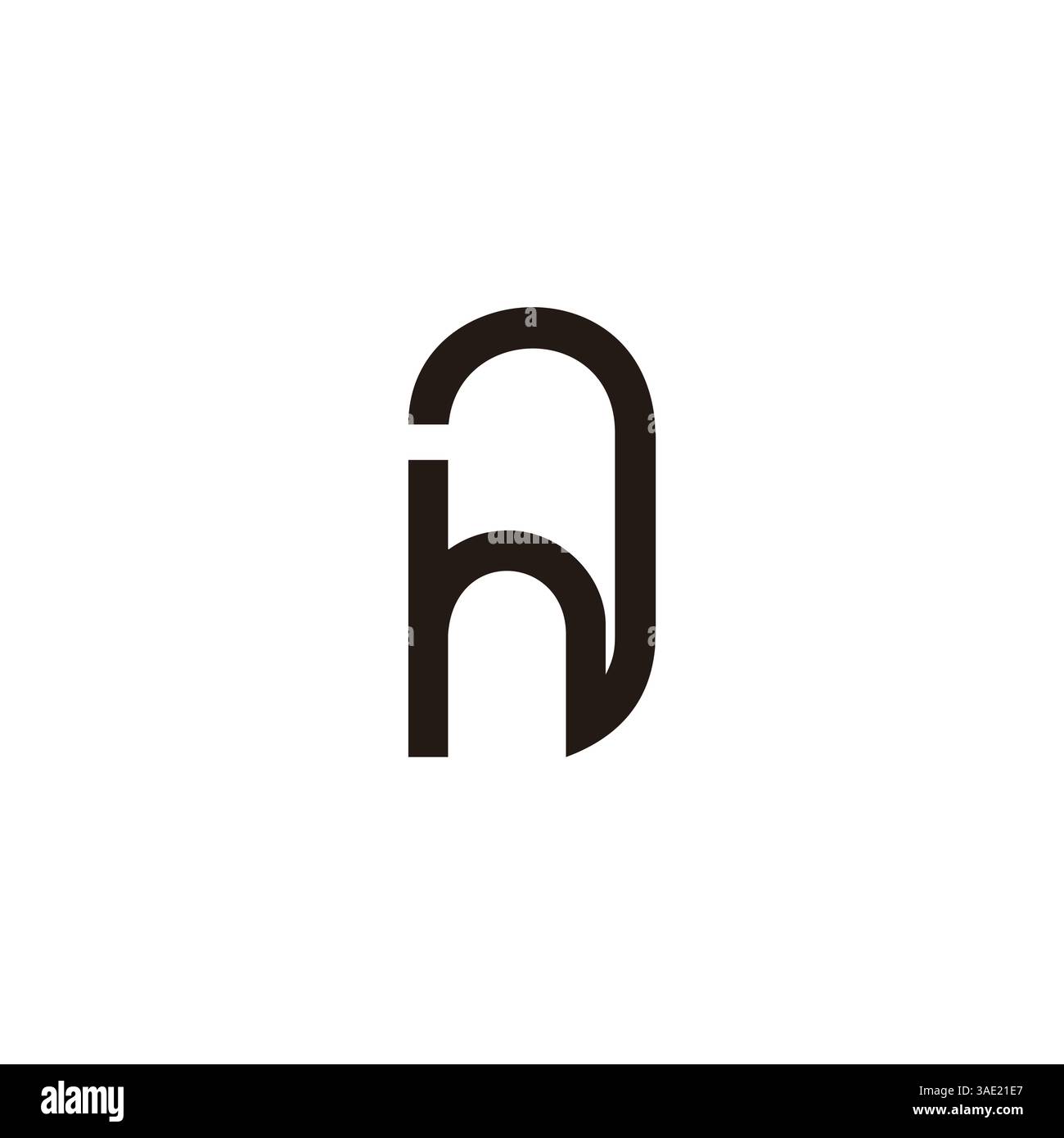 letter hd abstract linked loop simple logo vector Stock Vector