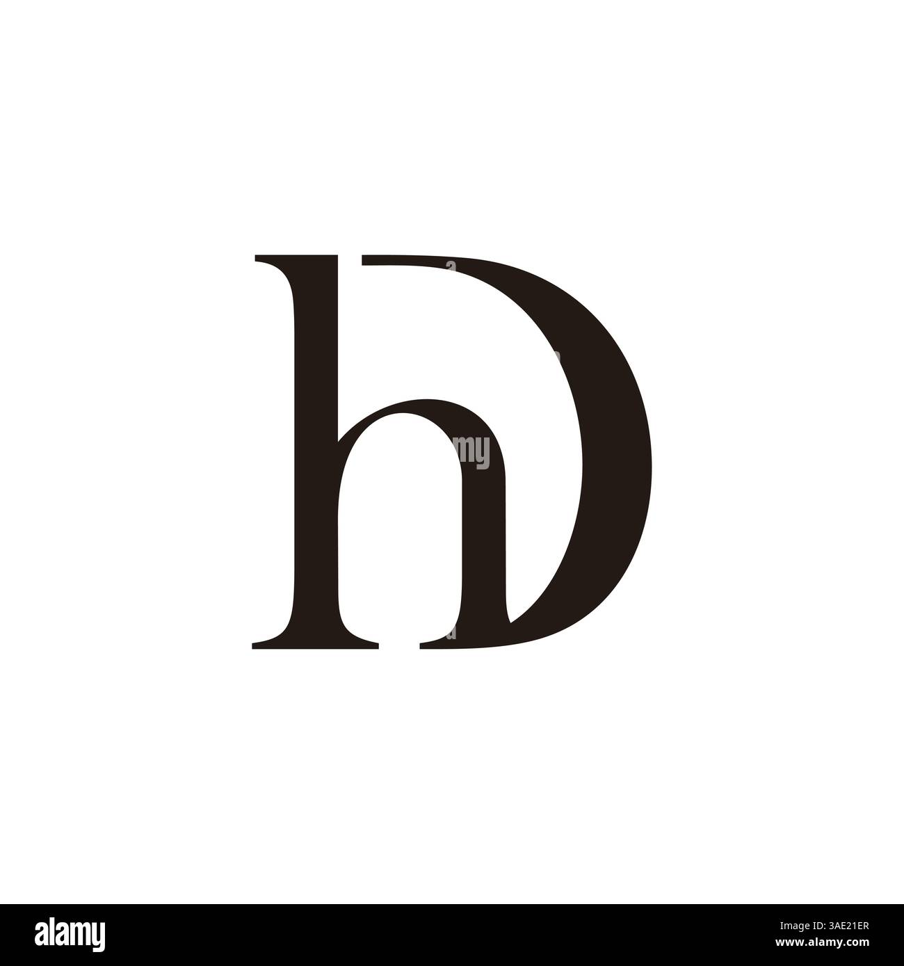 letter hd simple linked geometric logo vector Stock Vector