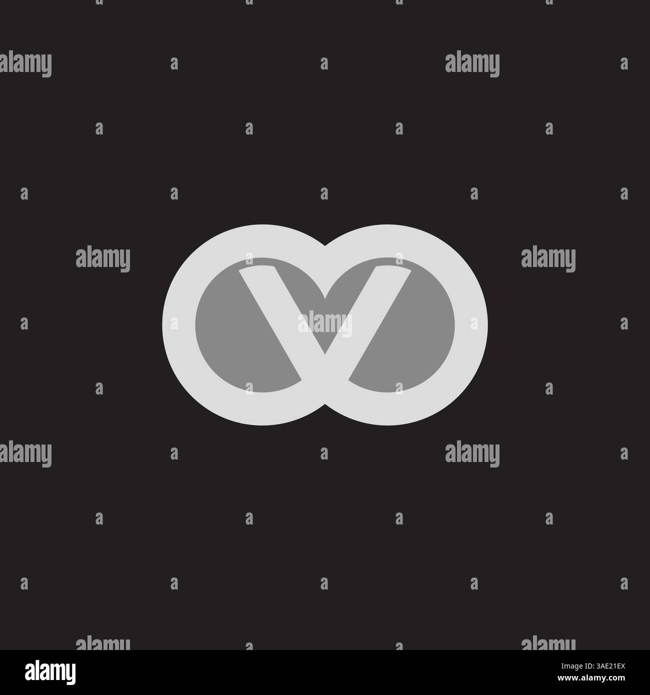 letter v simple cloud geometric line logo vector Stock Vector