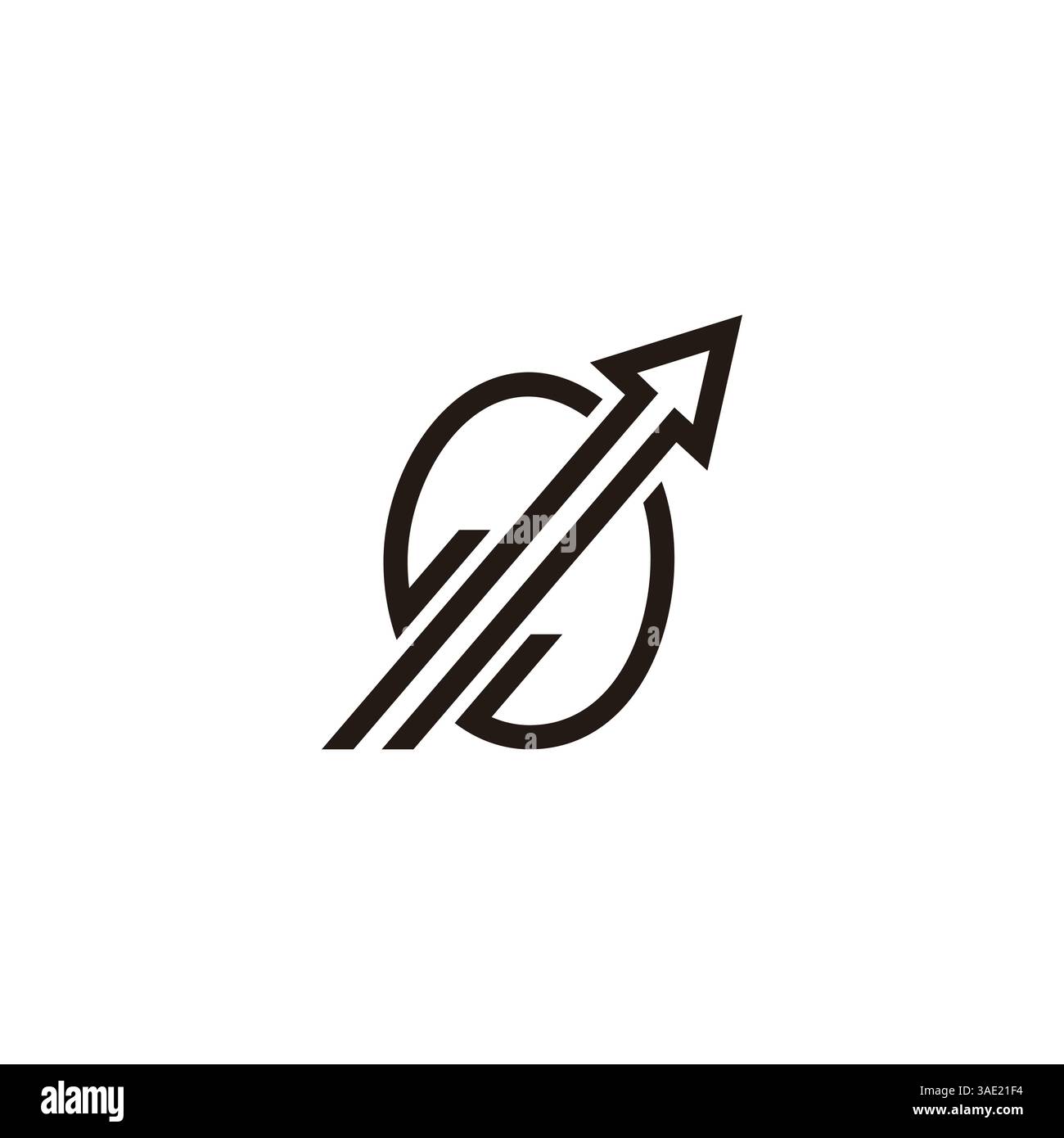 rocket arrow circle planet swoosh logo vector Stock Vector