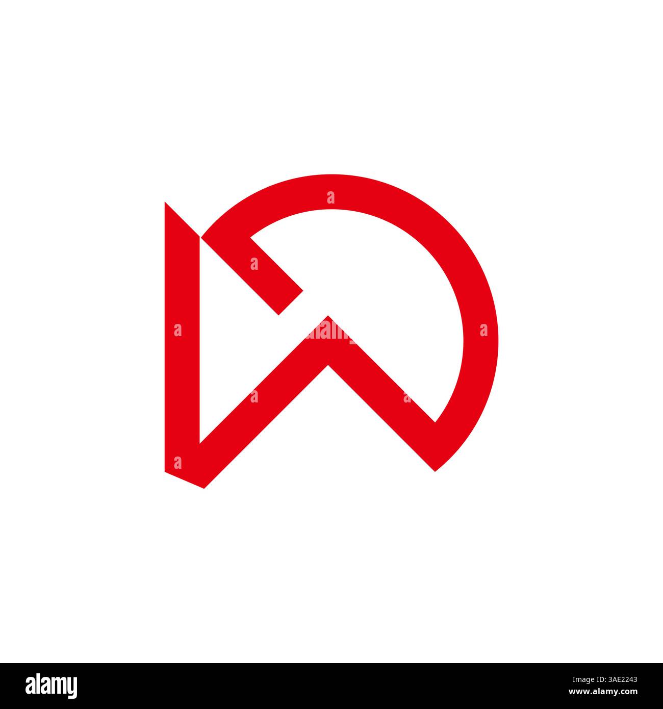 letters wd loop simple geometric red logo vector Stock Vector