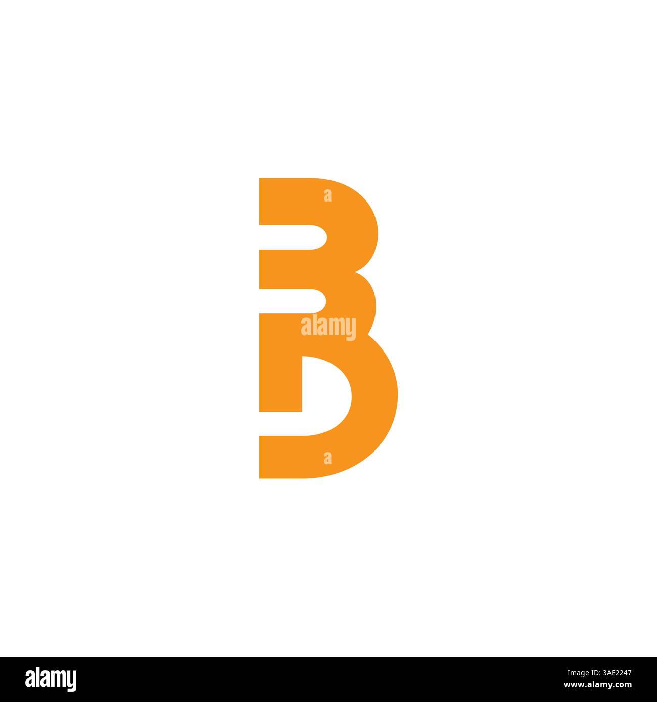 letter bd simple geometric simple linear logo vector Stock Vector