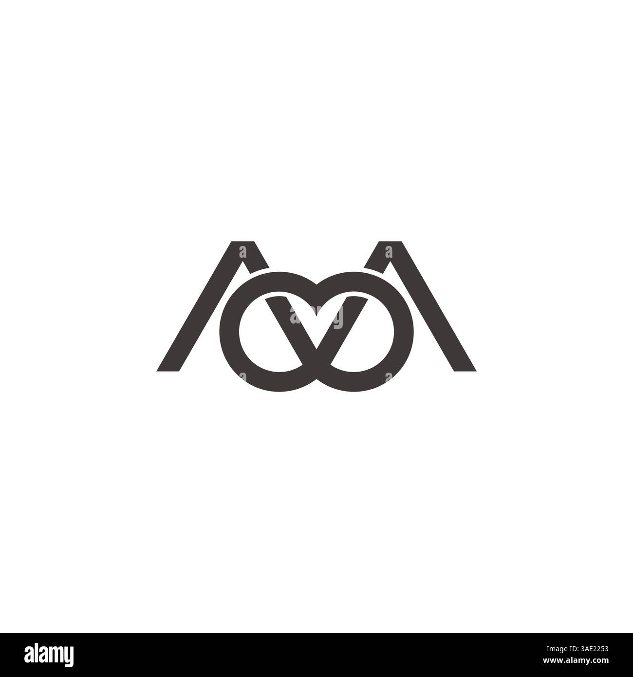 letter m loop infinity simple geometric lines logo vector Stock Vector