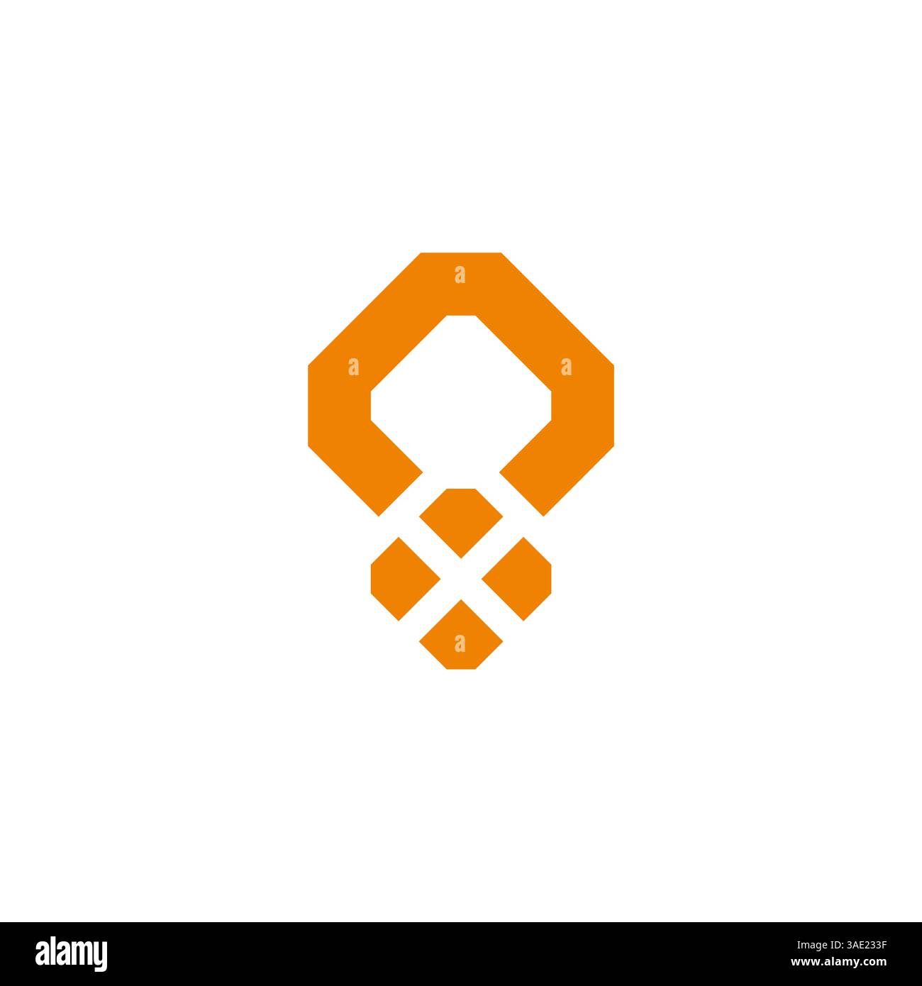 gold pendant necklace ring simple geometric logo vector Stock Vector