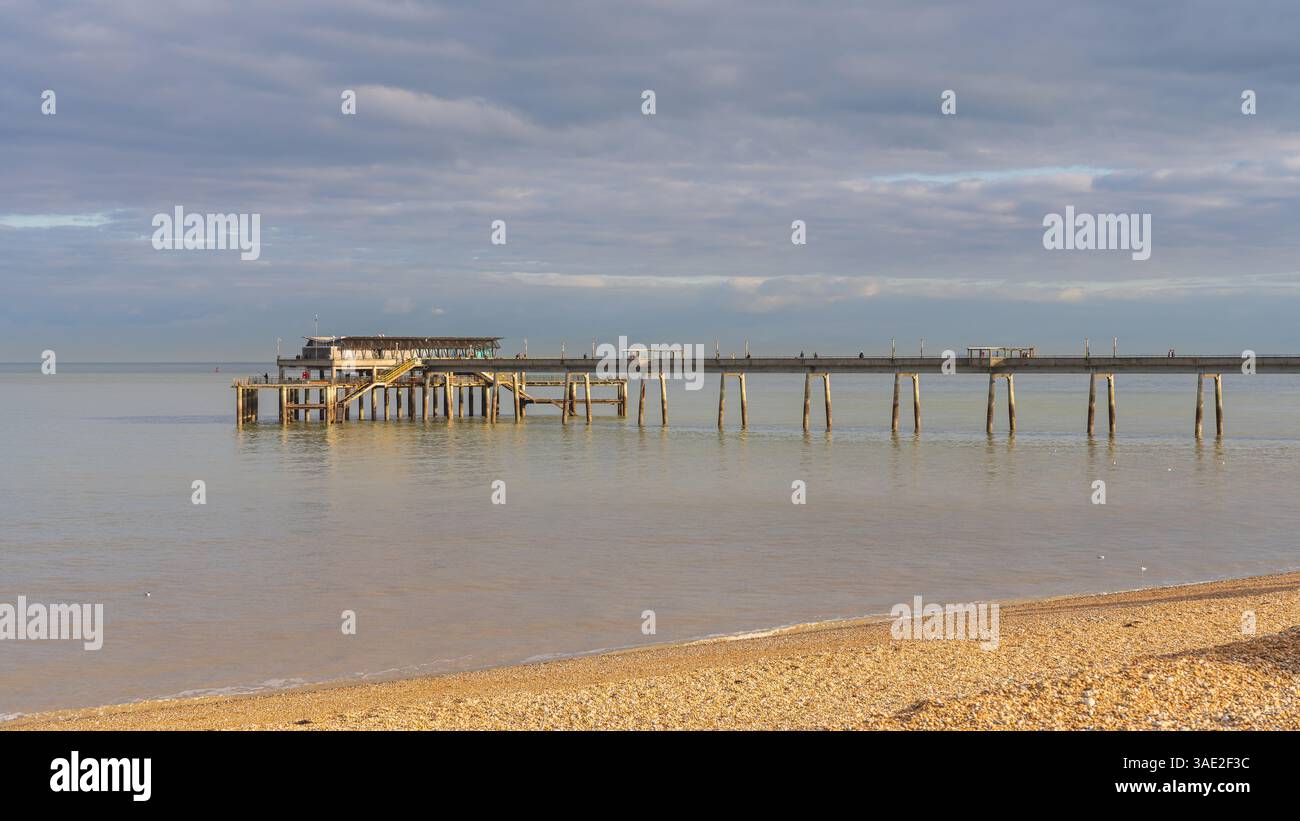 Deal, Kent, England, UK - March 19, 2023: Deal pier and the beach Stock Photo