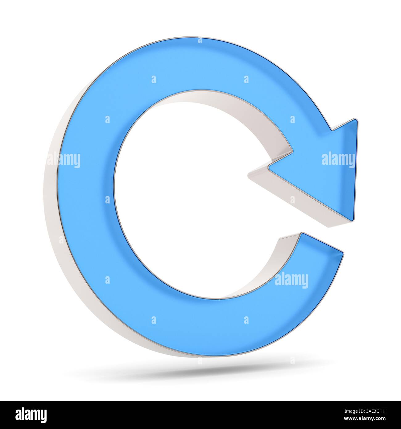 glass arrow on white background. Isolated 3D illustration Stock Photo