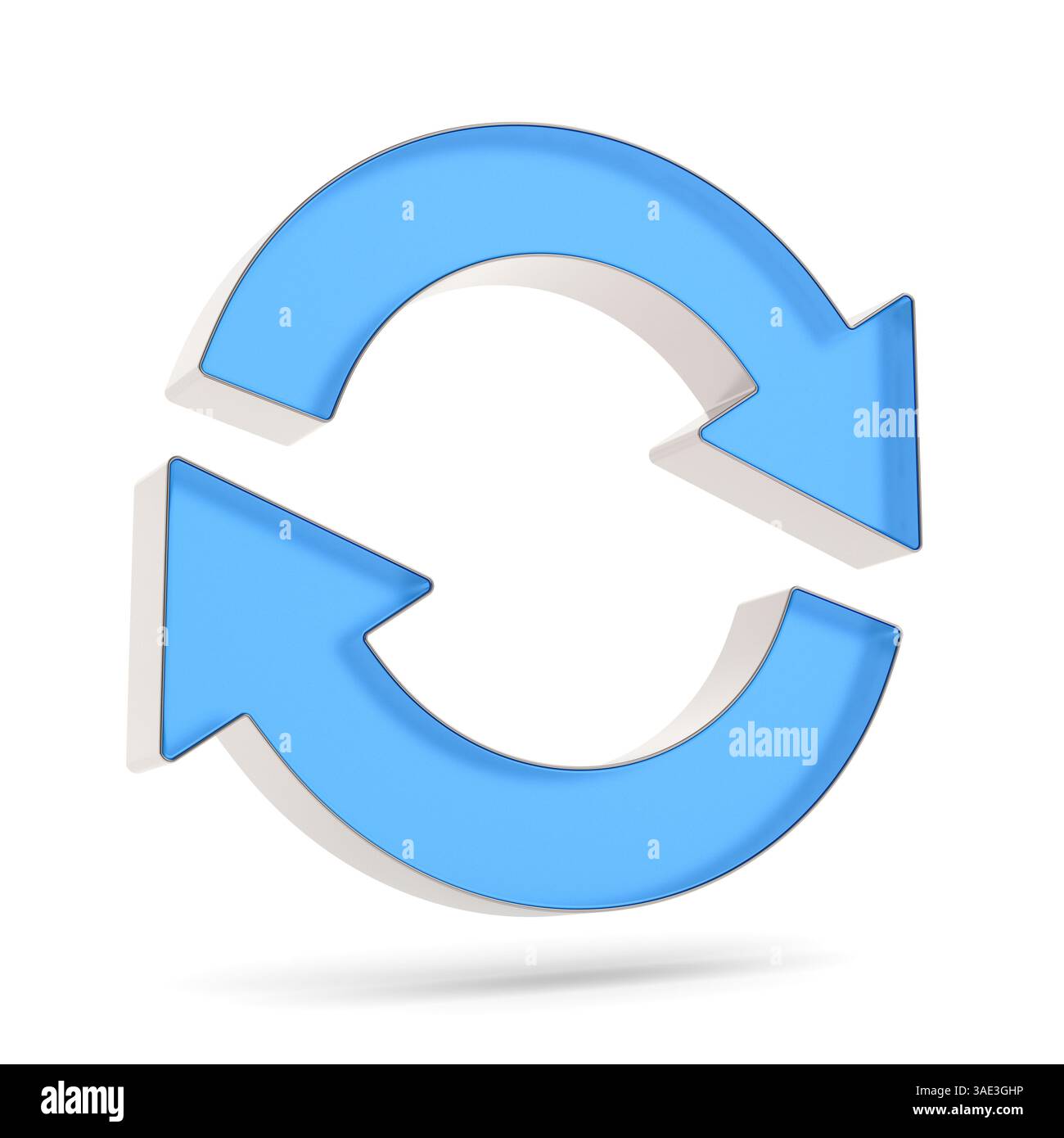 glass arrow on white background. Isolated 3D illustration Stock Photo