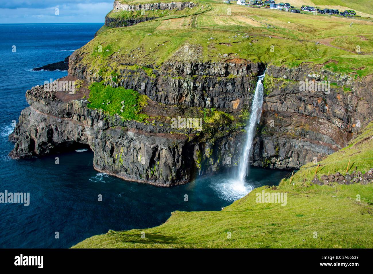 Mulafossur Waterfall - Faroe Islands Stock Photo - Alamy
