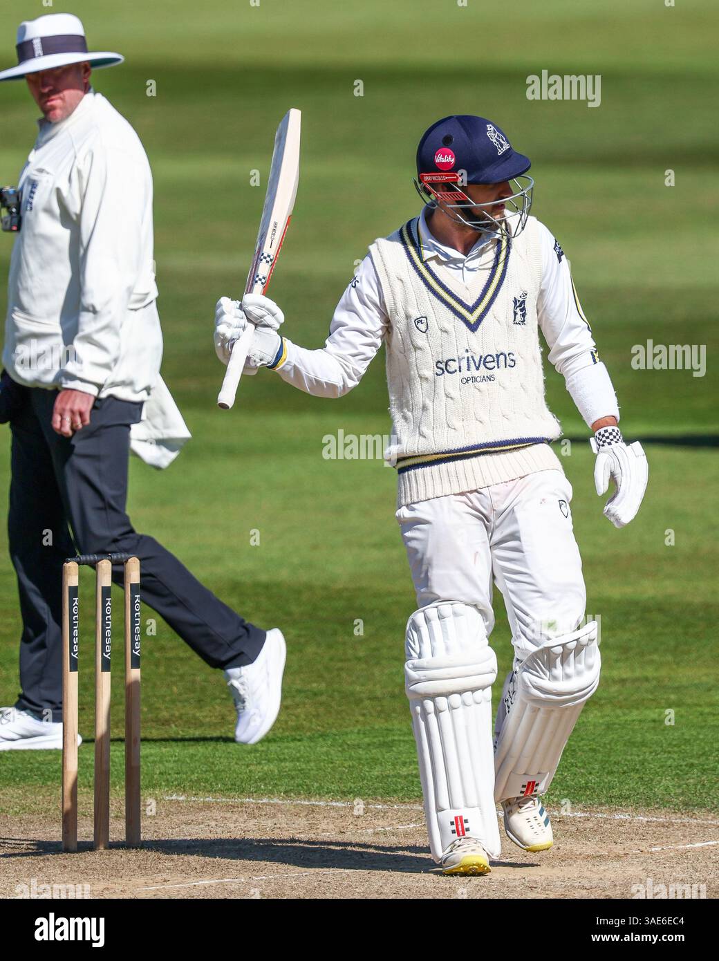Birmingham, UK. 06th Apr, 2025. #30, Ed Barnard of Warwickshire ...
