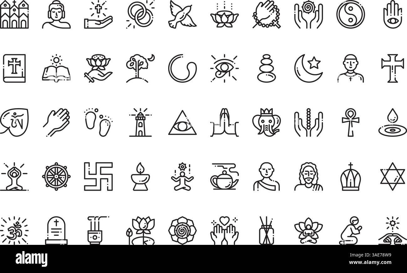 Spiritual icons High-Quality Vector Icons Collection with Editable ...