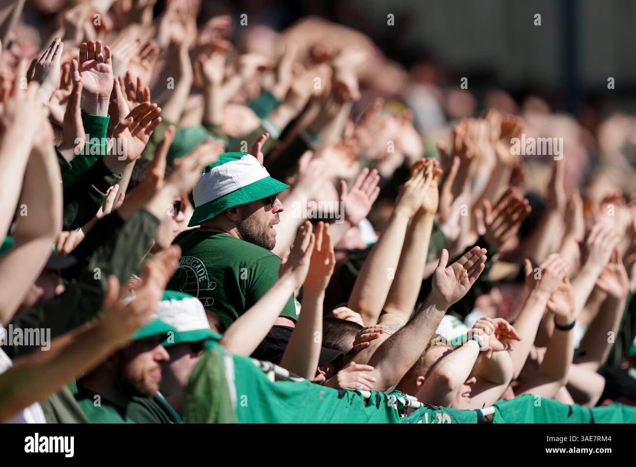 Celtic fans in the stands during the William Hill Premiership match at ...