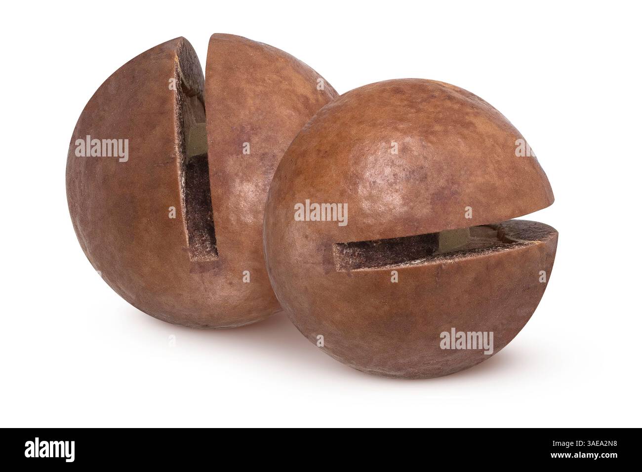 Macadamia nuts isolated on white background Stock Photo