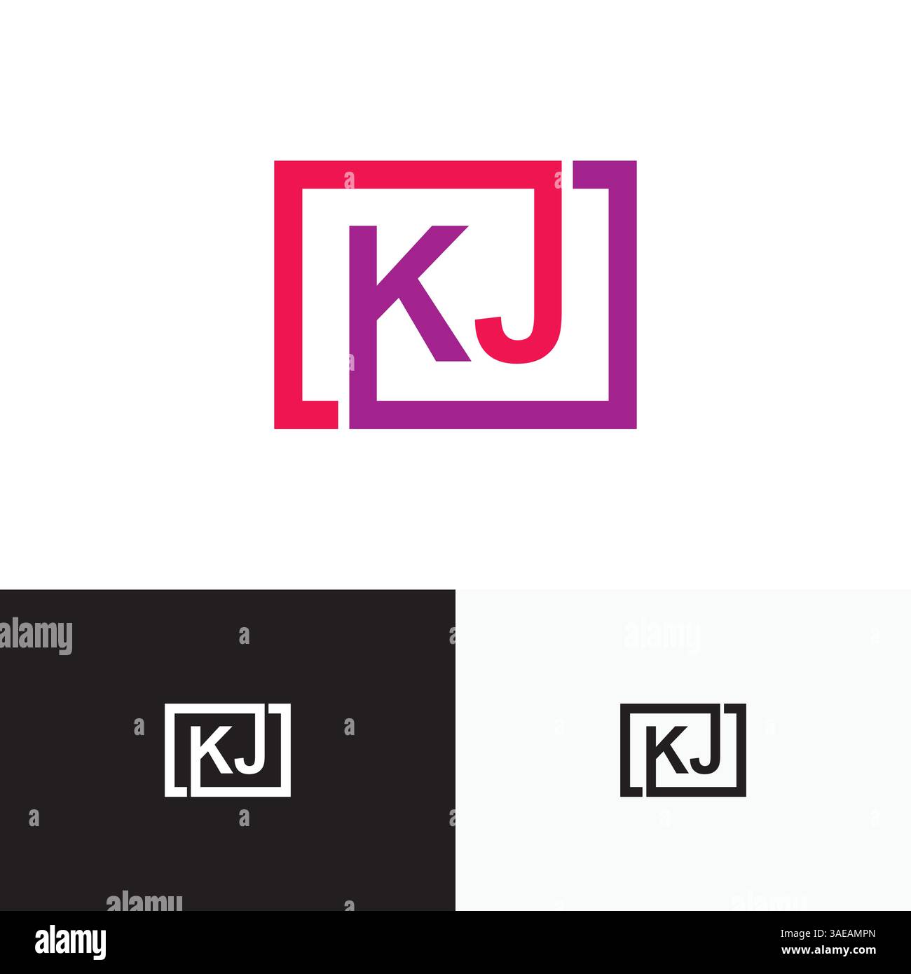 KJ, JK Letter, initial logo design template vector Stock Vector