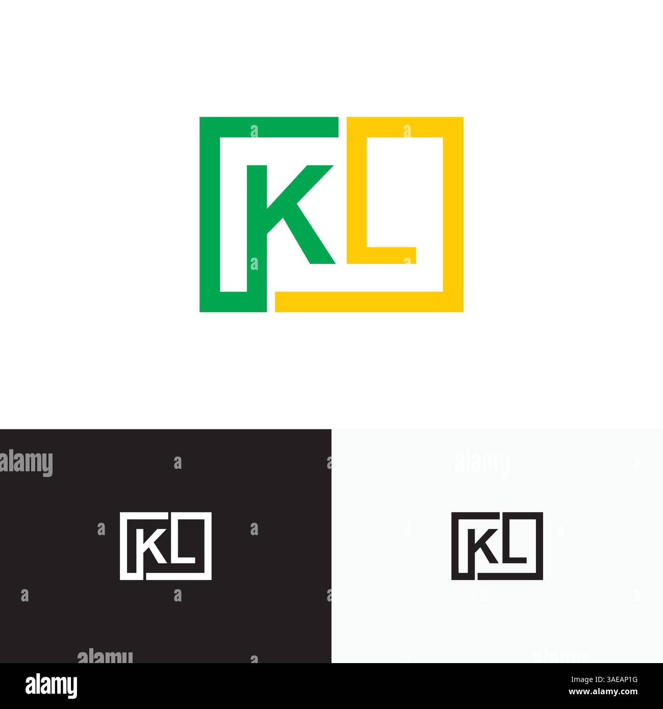 KL, LK Letter, initial logo design template vector Stock Vector