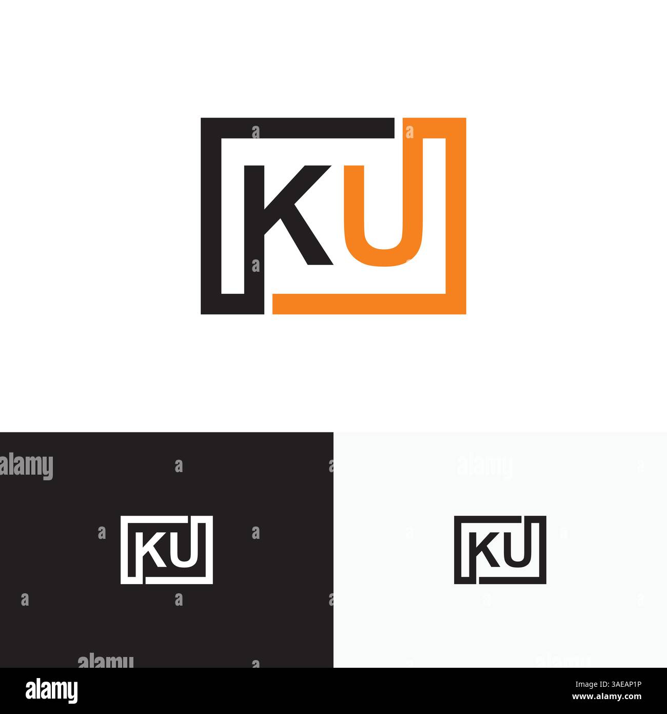 KU, UK Letter, initial logo design template vector Stock Vector