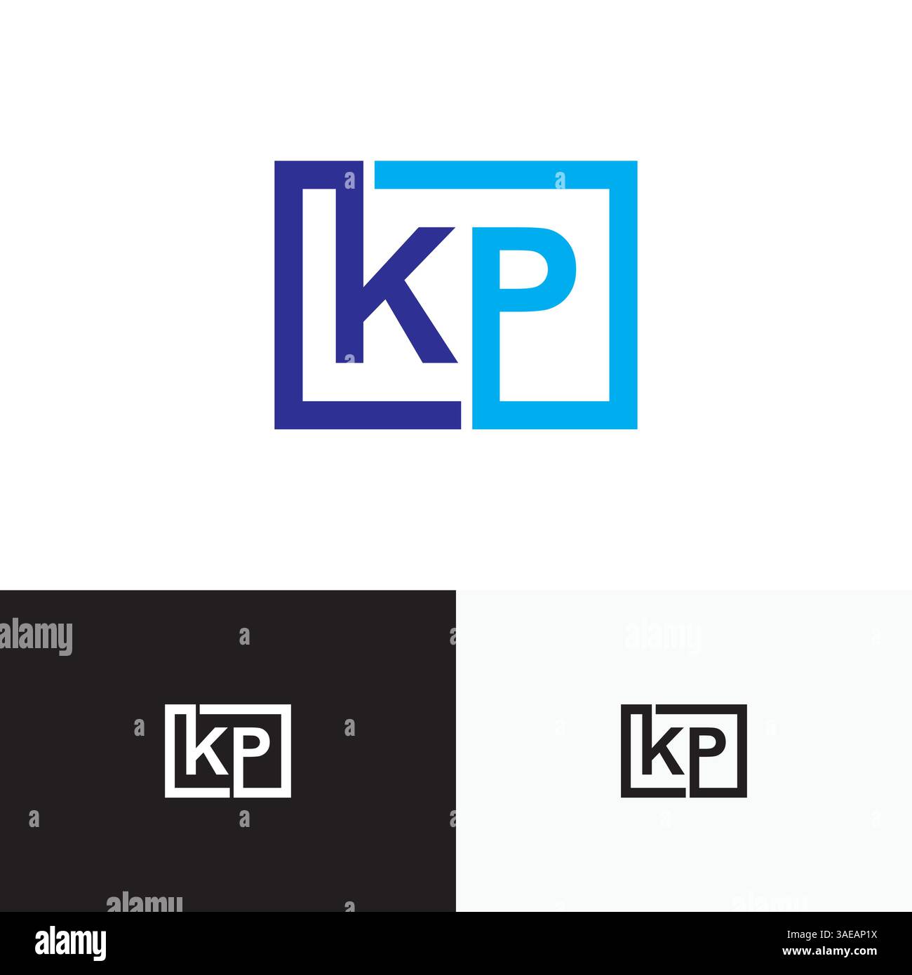 KP, PK Letter, initial logo design template vector Stock Vector