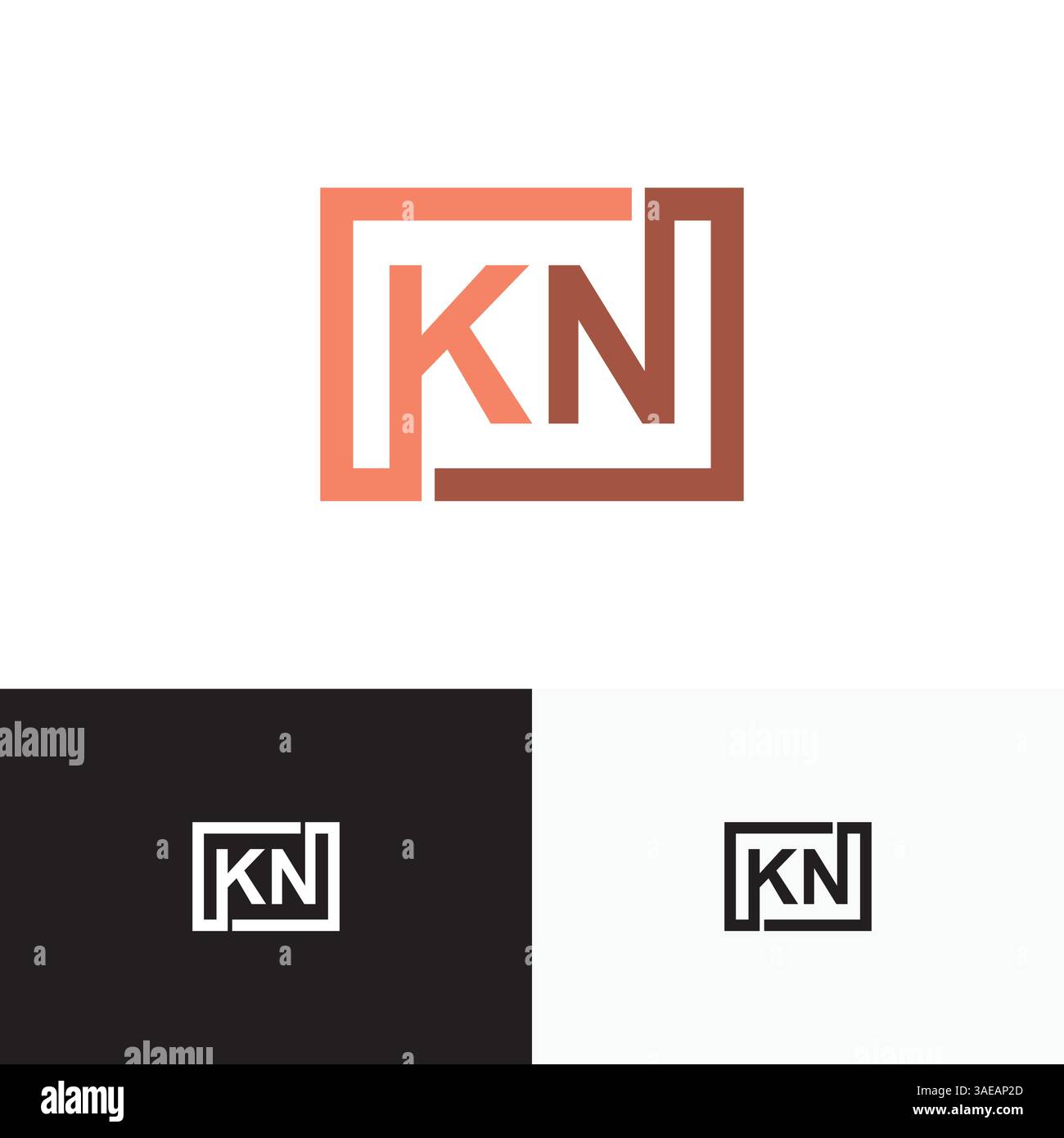 KN, NK Letter, initial logo design template vector Stock Vector