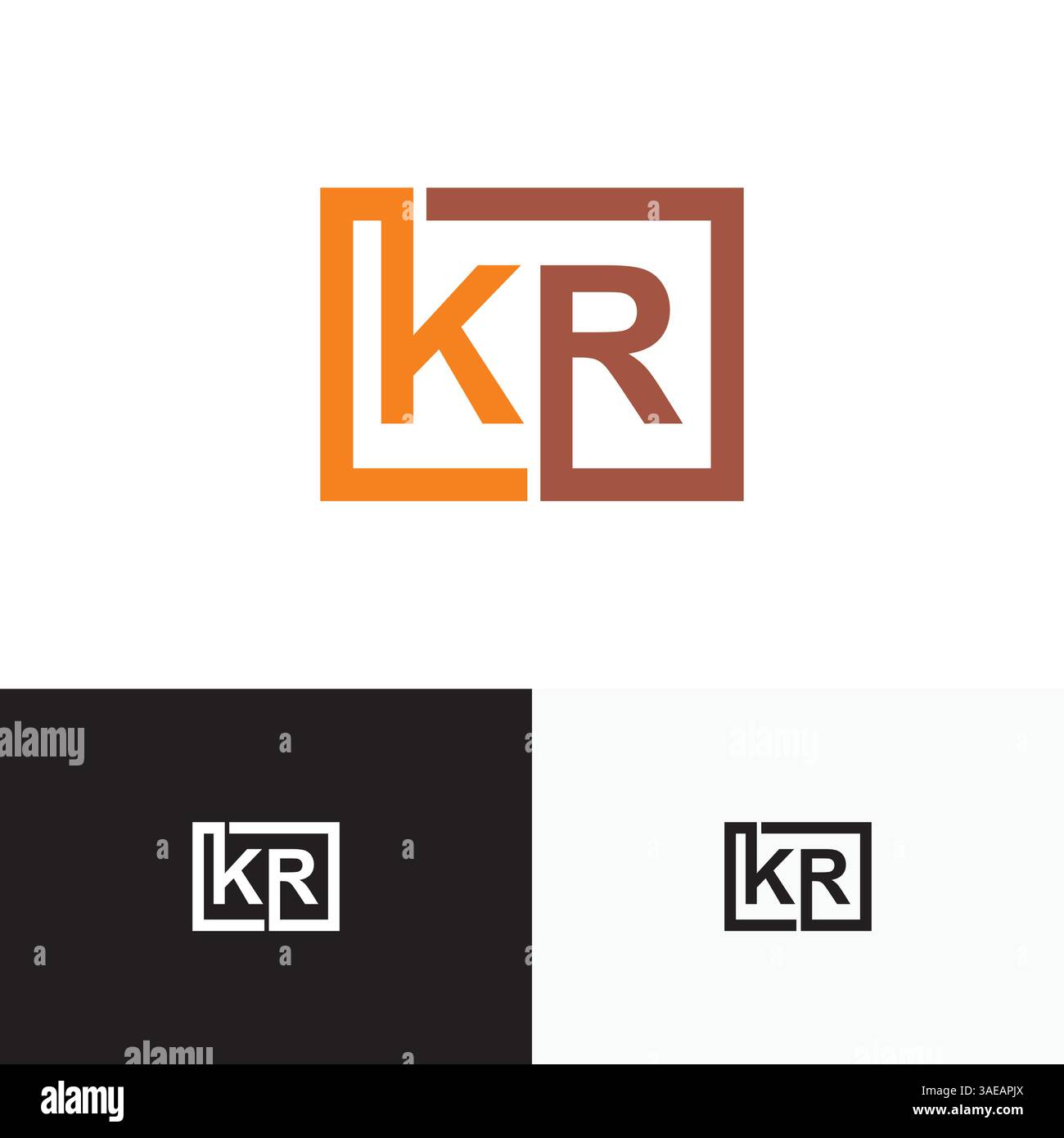 KR, RK Letter, initial logo design template vector Stock Vector