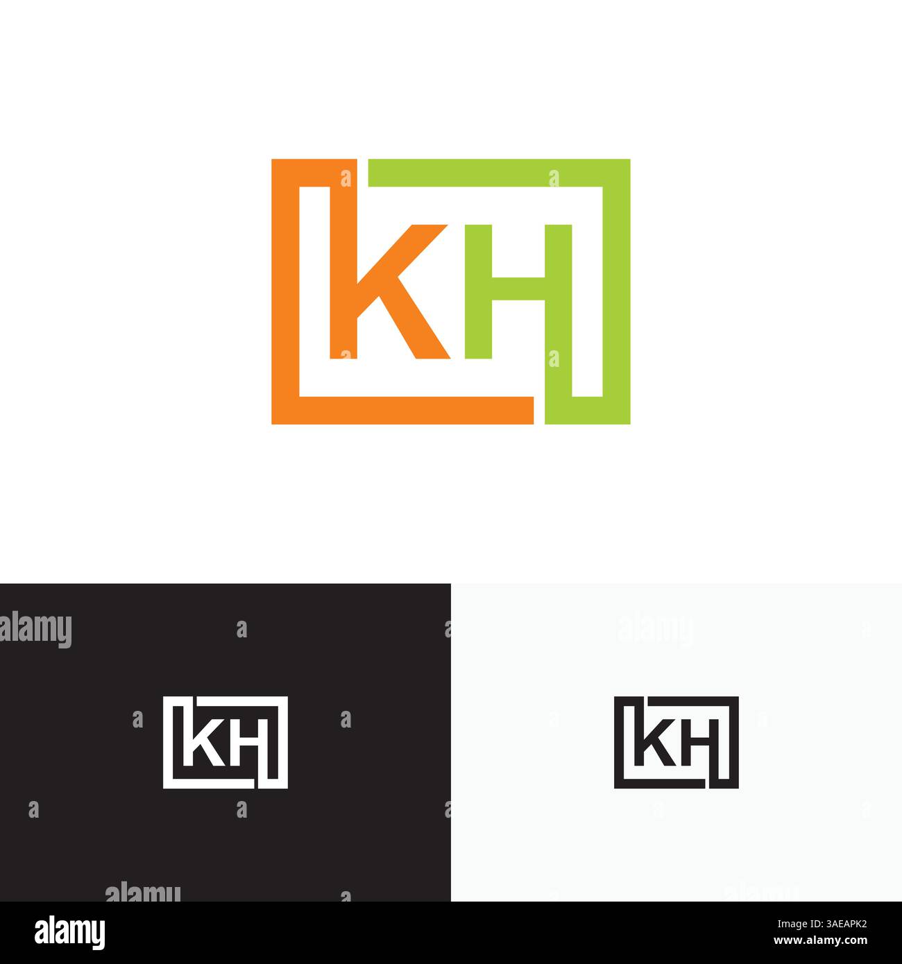 KH, HK Letter, initial logo design template vector Stock Vector