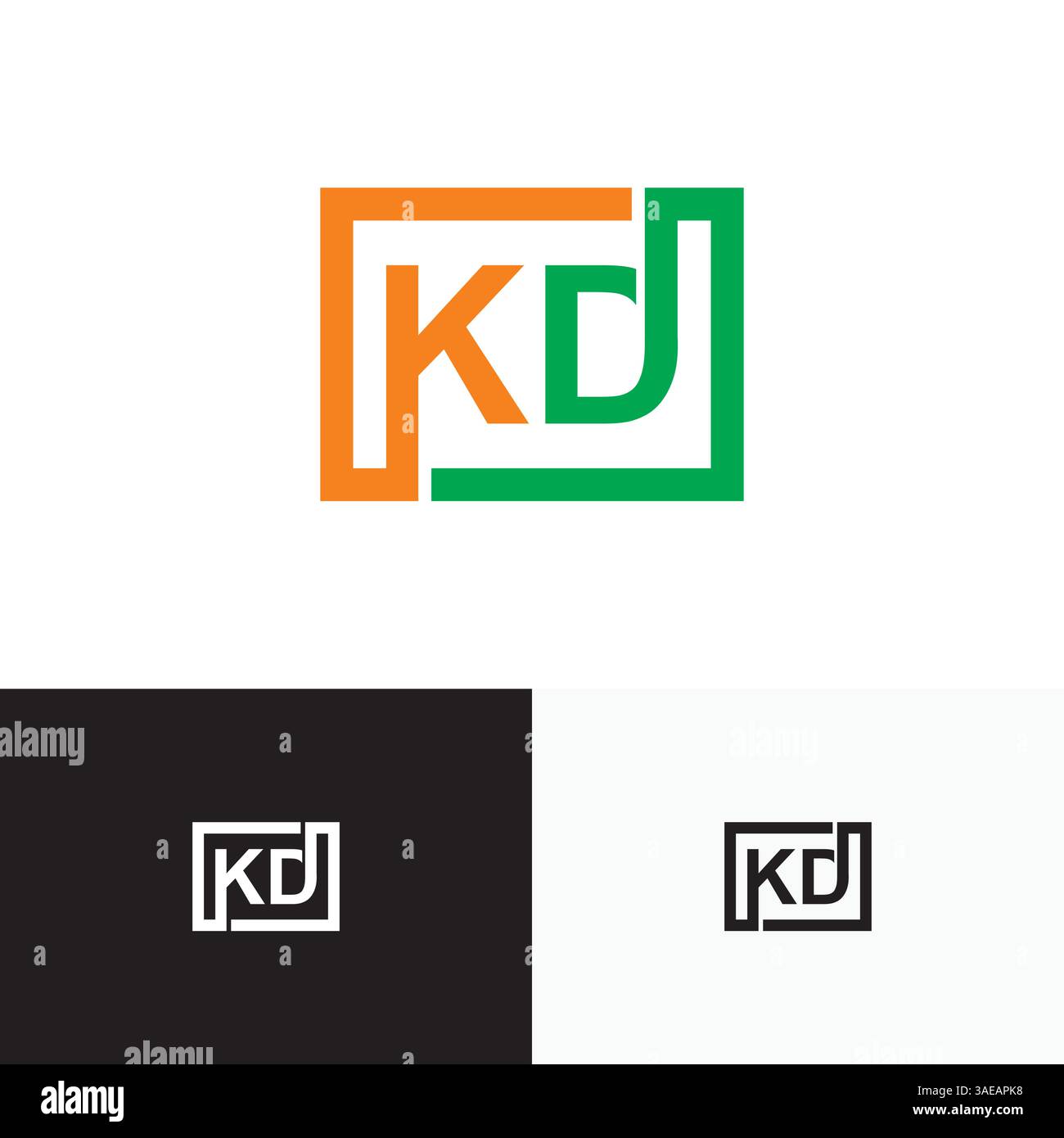 KD, DK Letter, initial logo design template vector Stock Vector
