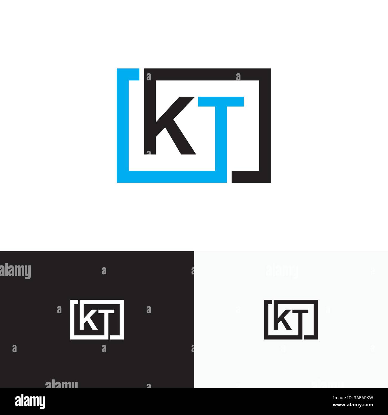 KT, TK Letter, initial logo design template vector Stock Vector