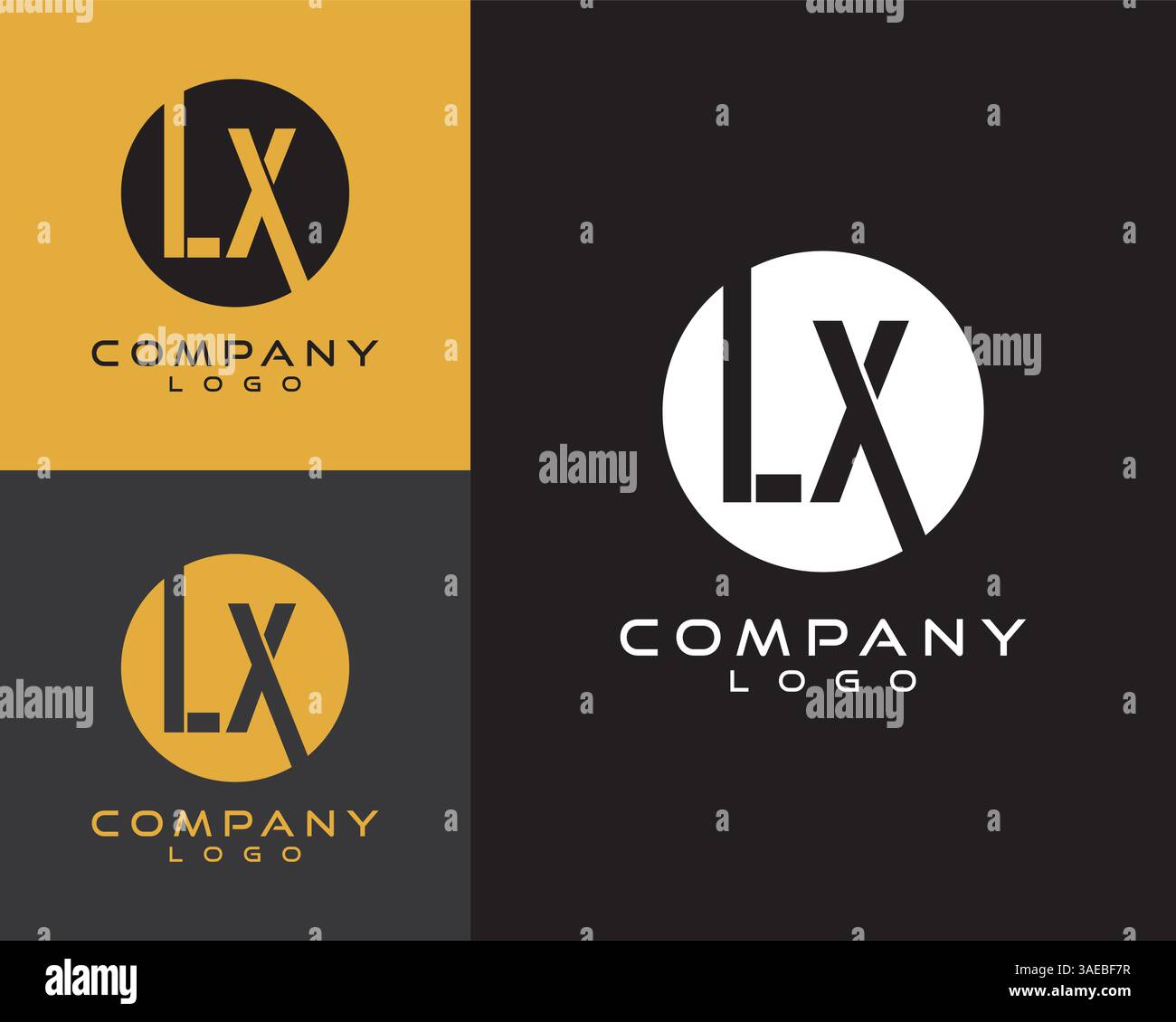 LX, XL letter, initial logo design letter with circle shape Stock Vector