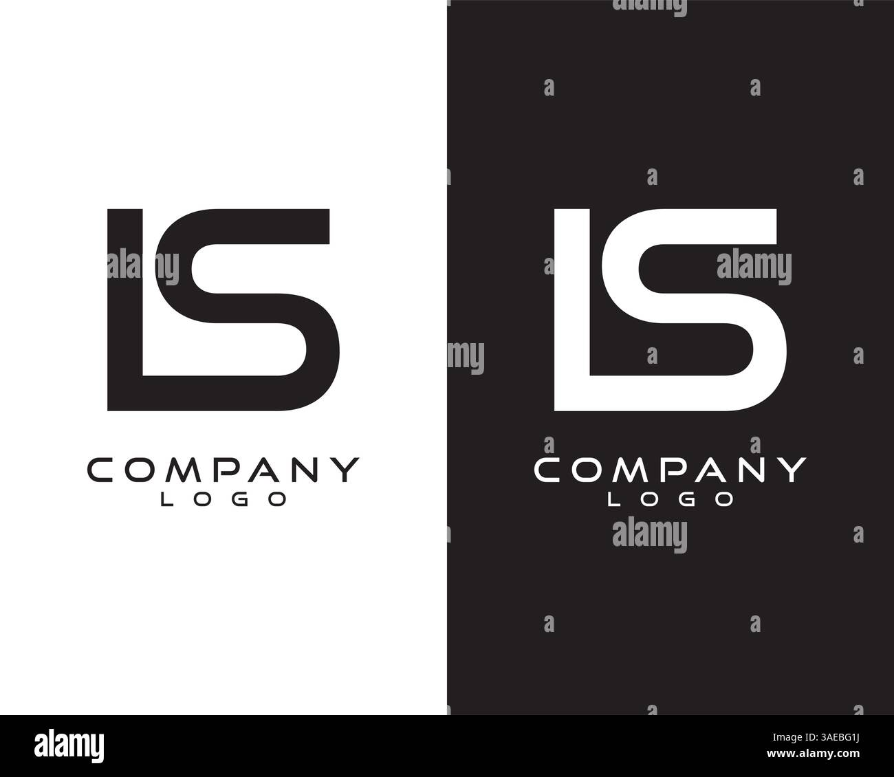IS, SI, LS, SL letter, initial logo design Stock Vector