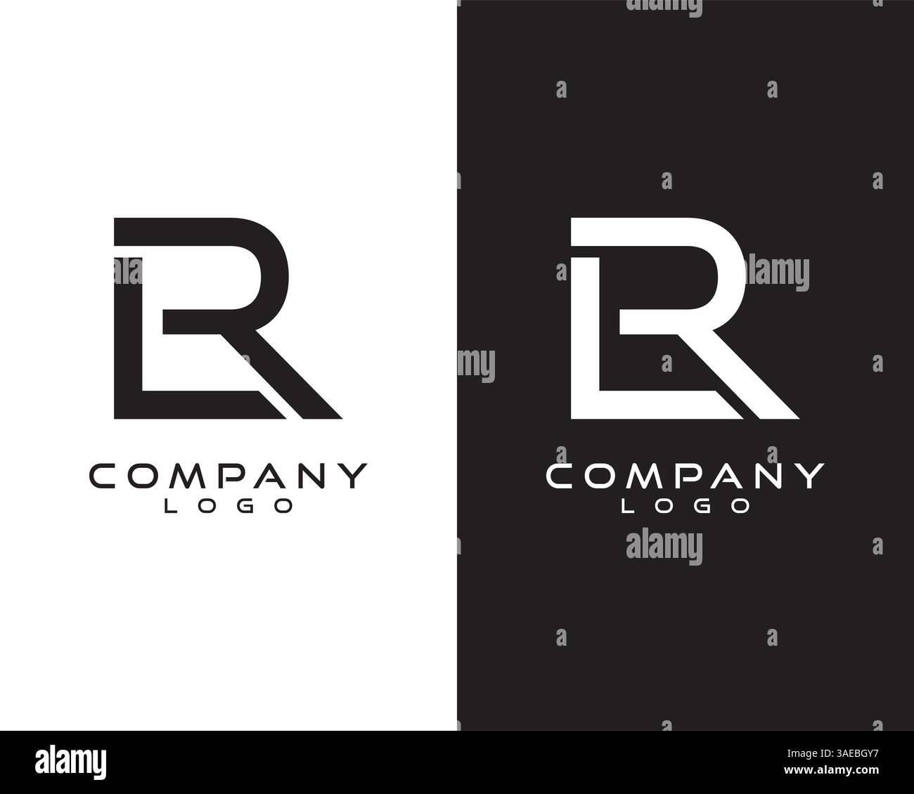 LR, RL letter, initial logo design Stock Vector