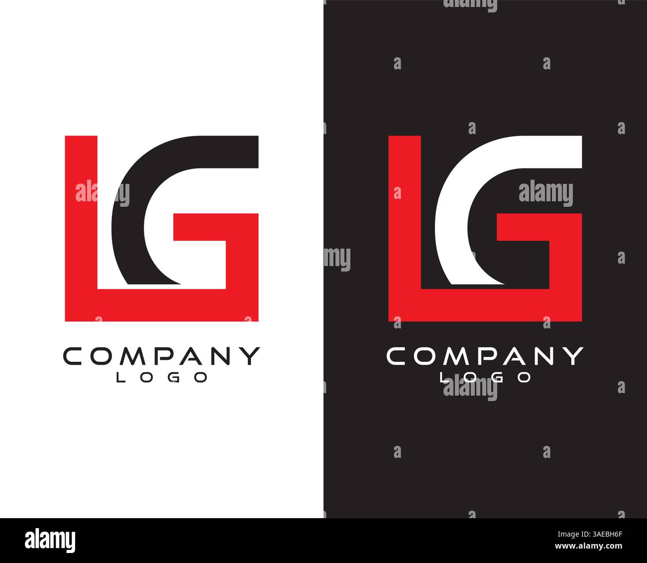 LG, GL letter, initial logo design Stock Vector