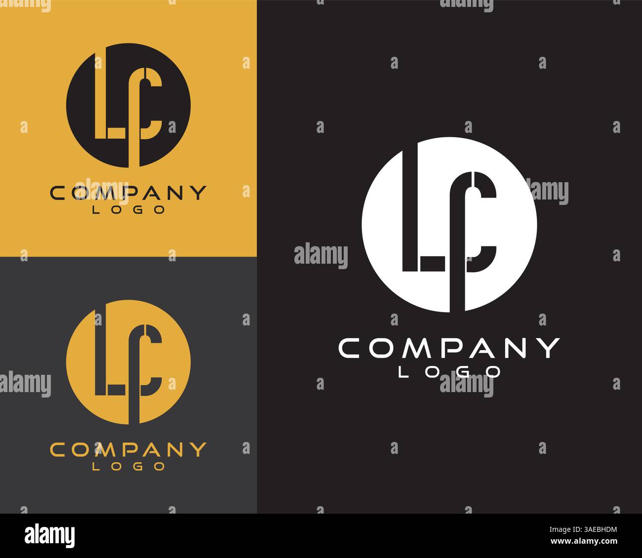 LC, CL letter, initial logo design letter with circle shape Stock Vector