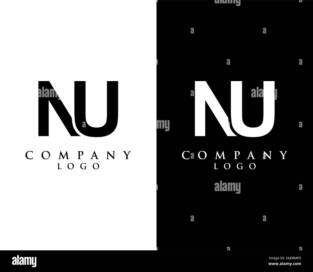 NU, UN initial letter logotype company logo design vector Stock Vector
