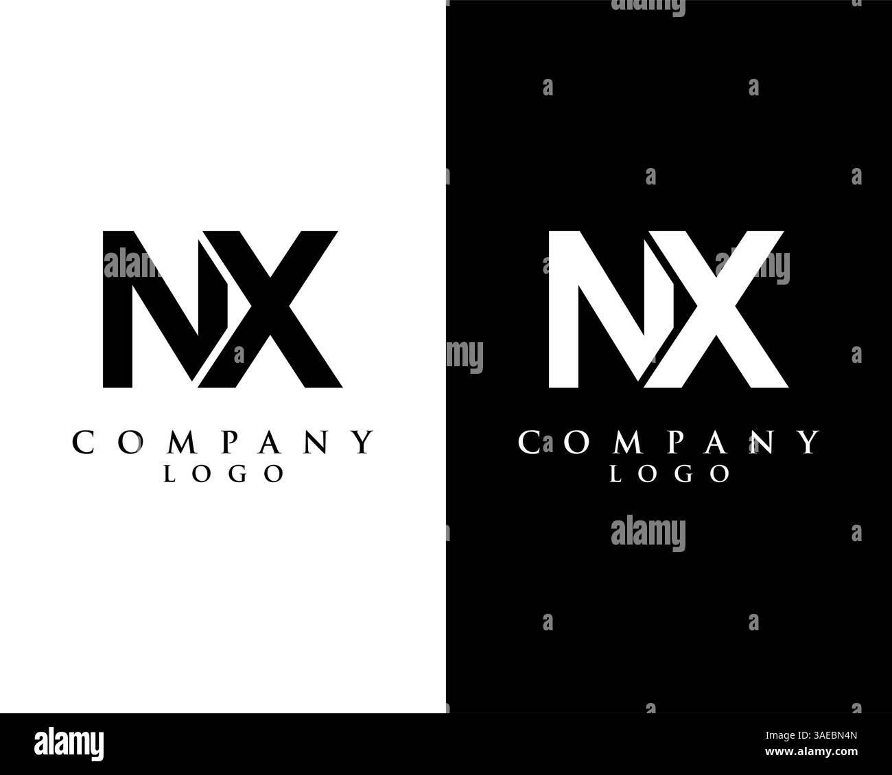 NX, XN initial letter logotype company logo design vector Stock Vector