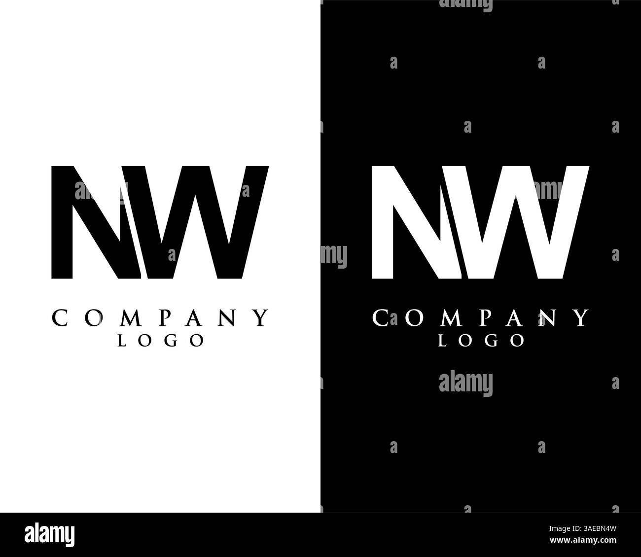 NW, WN initial letter logotype company logo design vector Stock Vector