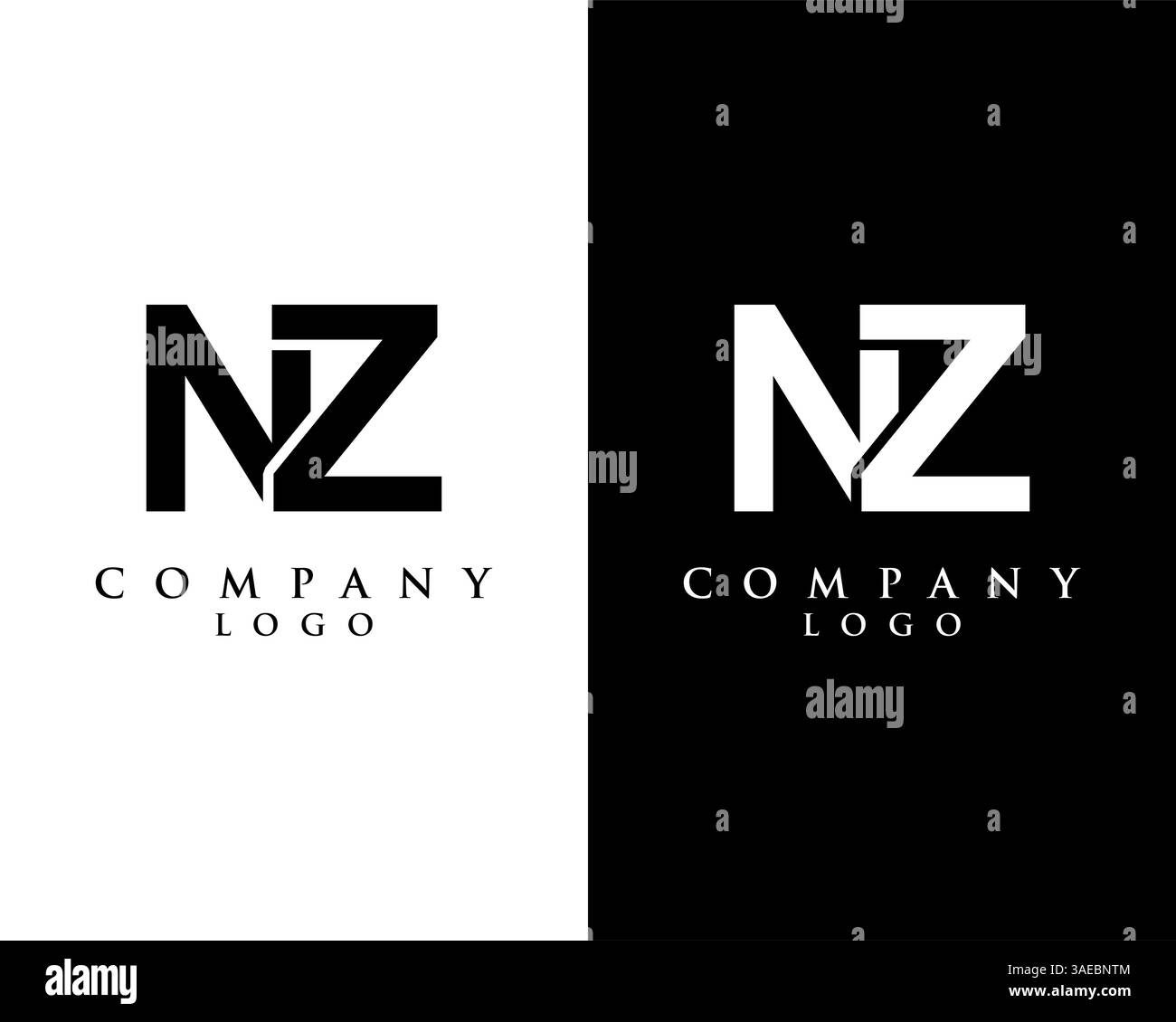 NZ, ZN initial, letter logotype company logo design vector Stock Vector