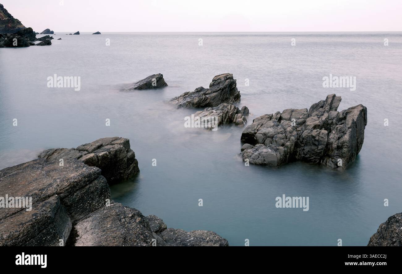Lee Bay on the North Devon coast near Lynton UK Stock Photo