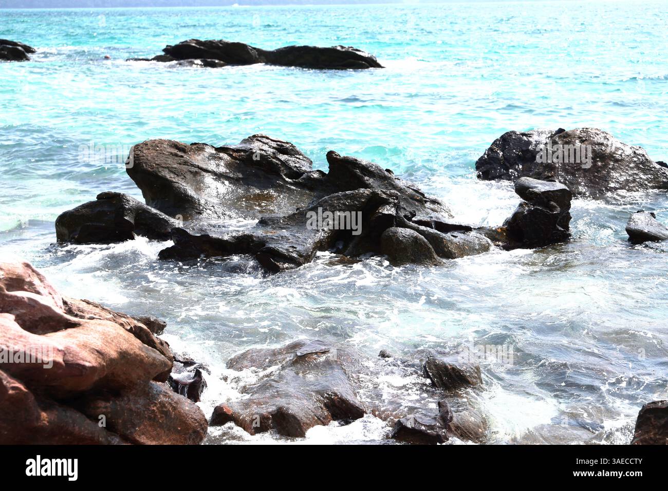 Serene coastal rocks stand hi-res stock photography and images - Alamy