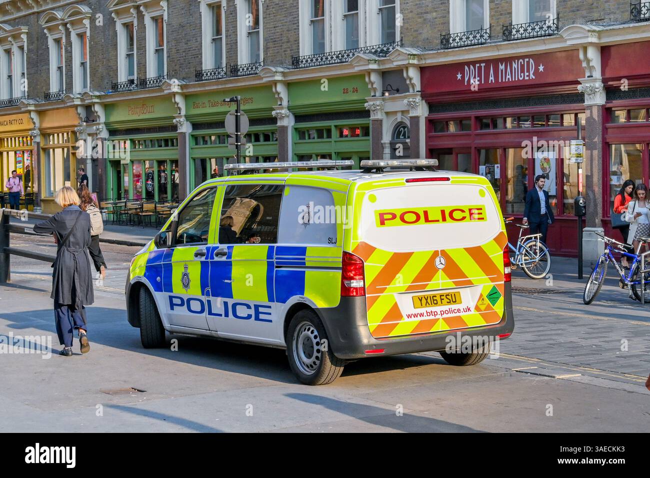 A British Transport Police van in Manchester, England, United