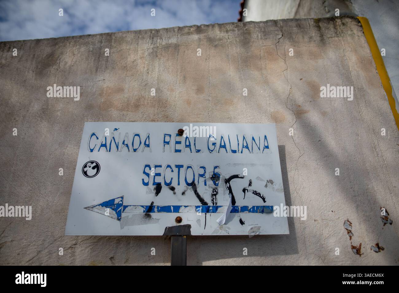 Madrid, Spain. 06th Apr, 2025. A sign indicates the location of the ...